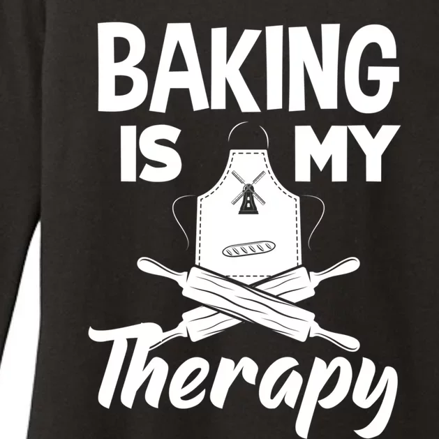 Baking Is My Therapy Funny Baker Baking Lover Funny Gift Womens CVC Long Sleeve Shirt