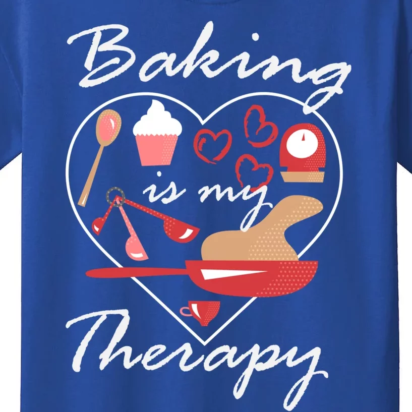 Baking Is My Therapy Baker Enthusiast Meaningful Gift Kids T-Shirt