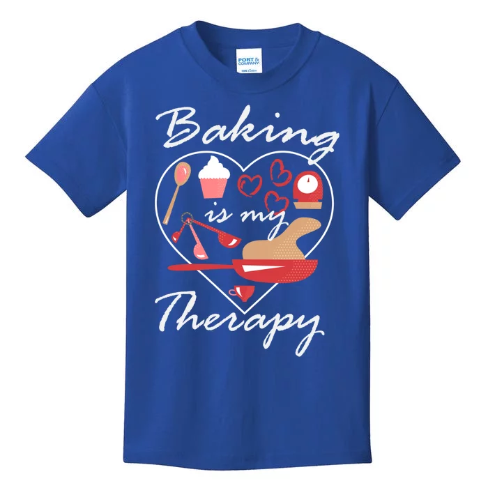 Baking Is My Therapy Baker Enthusiast Meaningful Gift Kids T-Shirt