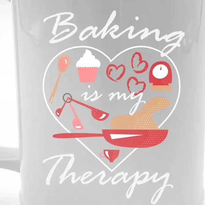 Baking Is My Therapy Baker Enthusiast Meaningful Gift Front & Back Beer Stein