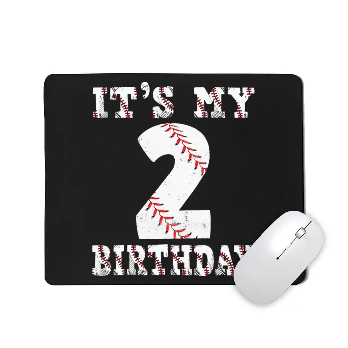 Baseball It's My 2nd Birthday Two Year Old Second Birthday Mousepad