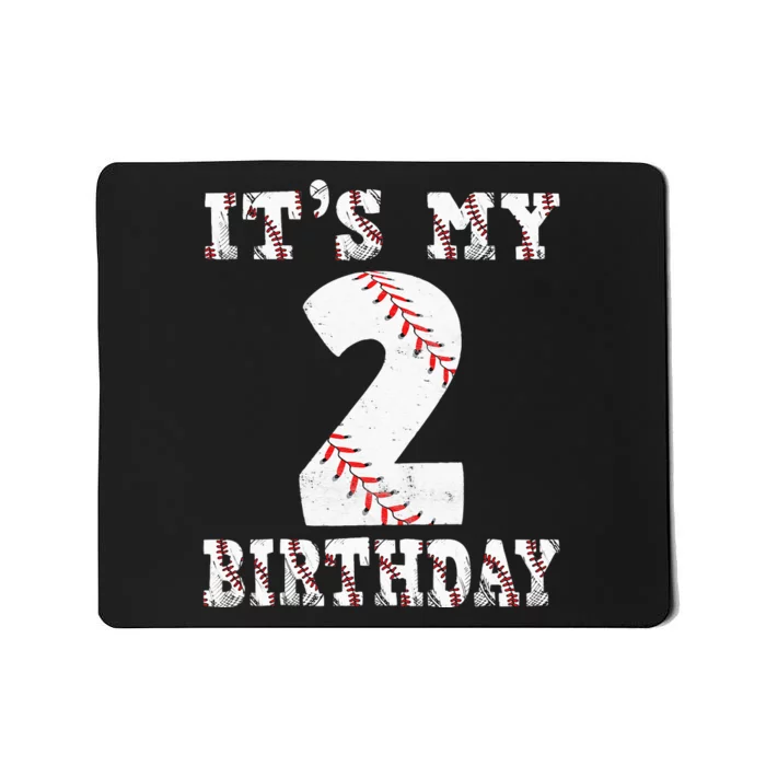 Baseball It's My 2nd Birthday Two Year Old Second Birthday Mousepad