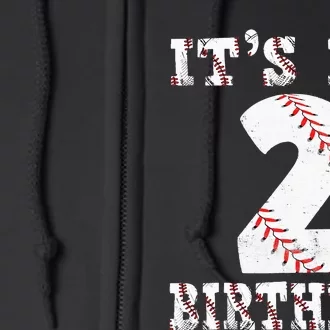 Baseball It's My 2nd Birthday Two Year Old Second Birthday Full Zip Hoodie