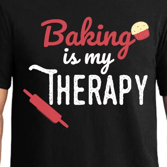 Baking Is My Therapy Baker Funny Chef Funny Gift Pajama Set