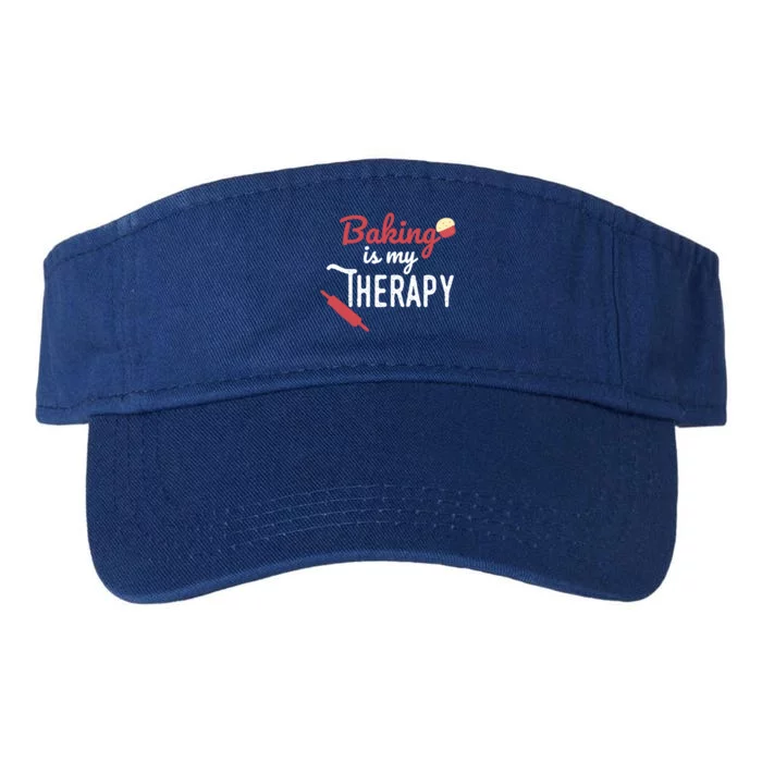 Baking Is My Therapy Baker Funny Chef Funny Gift Valucap Bio-Washed Visor