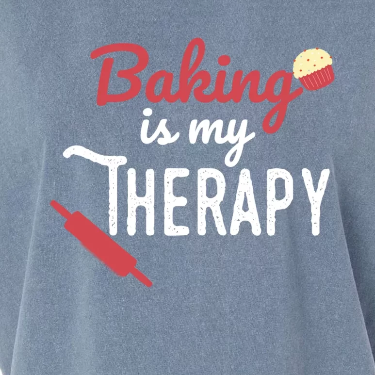 Baking Is My Therapy Baker Funny Chef Funny Gift Garment-Dyed Women's Muscle Tee