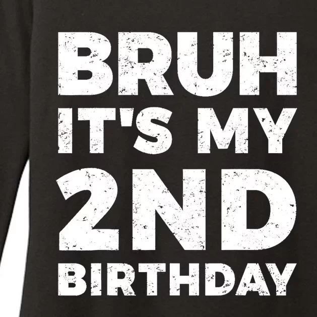 Bruh Its My 2nd Birthday 2 Year Old Birthday Womens CVC Long Sleeve Shirt