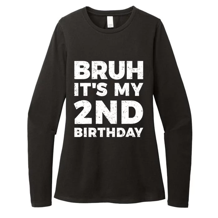 Bruh Its My 2nd Birthday 2 Year Old Birthday Womens CVC Long Sleeve Shirt