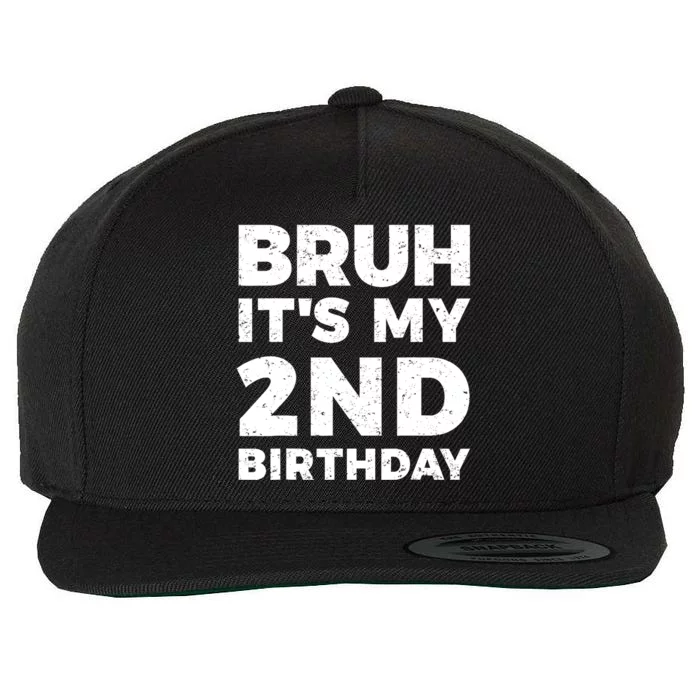 Bruh Its My 2nd Birthday 2 Year Old Birthday Wool Snapback Cap