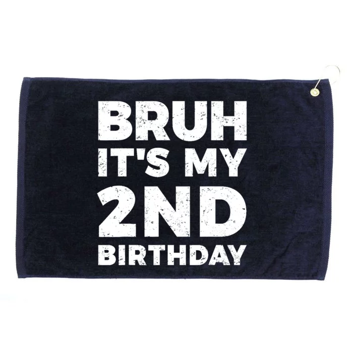 Bruh Its My 2nd Birthday 2 Year Old Birthday Grommeted Golf Towel