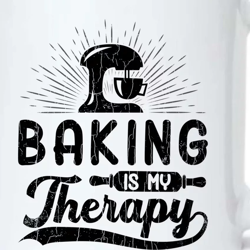 Baking Is My Therapy Funny Baker Cookie Bake Lover Graphic Cool Gift Black Color Changing Mug