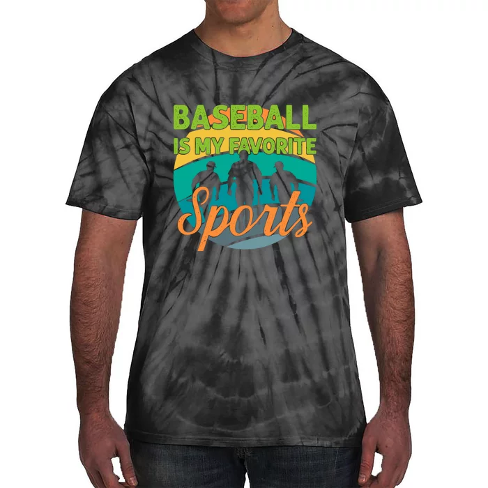 Baseball Is My Favorite Sports Gift For Baseball Player Sport Team Tie-Dye T-Shirt