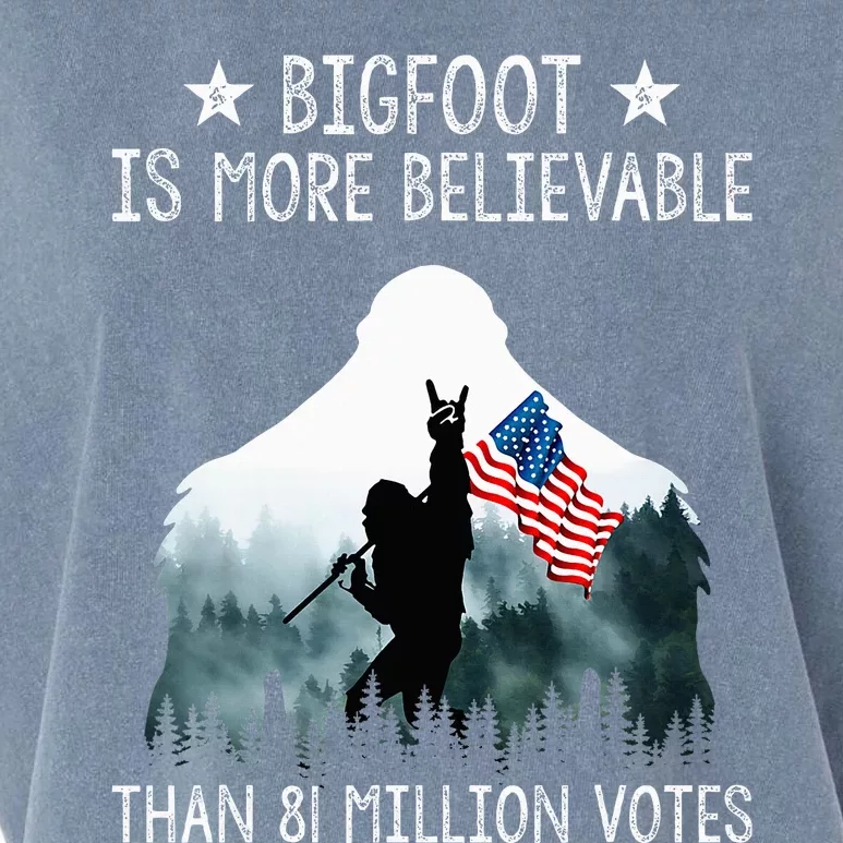 Bigfoot is More Believable Than 81 Million Votes USA Flag Garment-Dyed Women's Muscle Tee