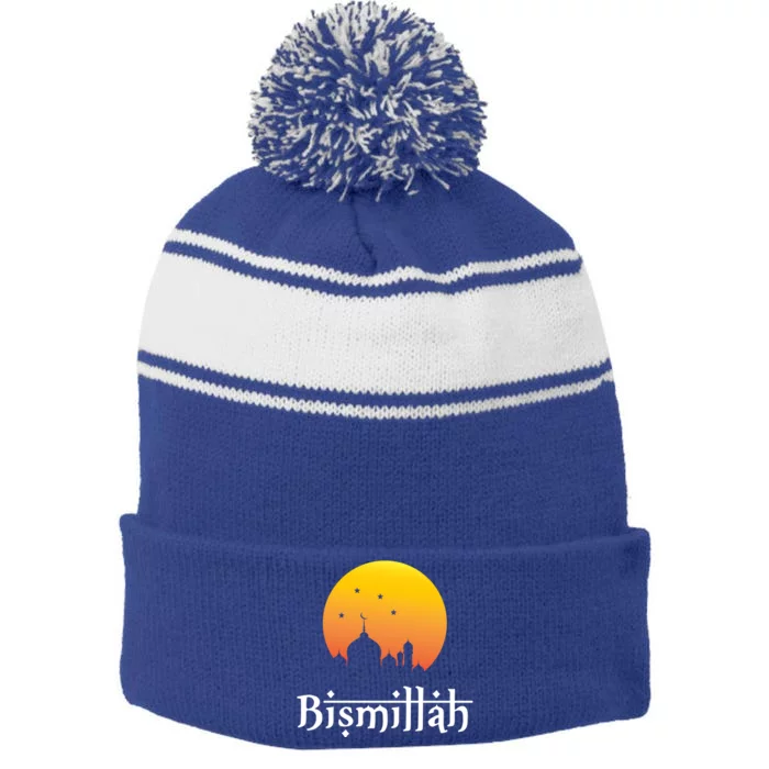 Bismillah Islamic Mosque Themed Tee Muslim Ramadan Eid Great Gift Stripe Pom Pom Beanie