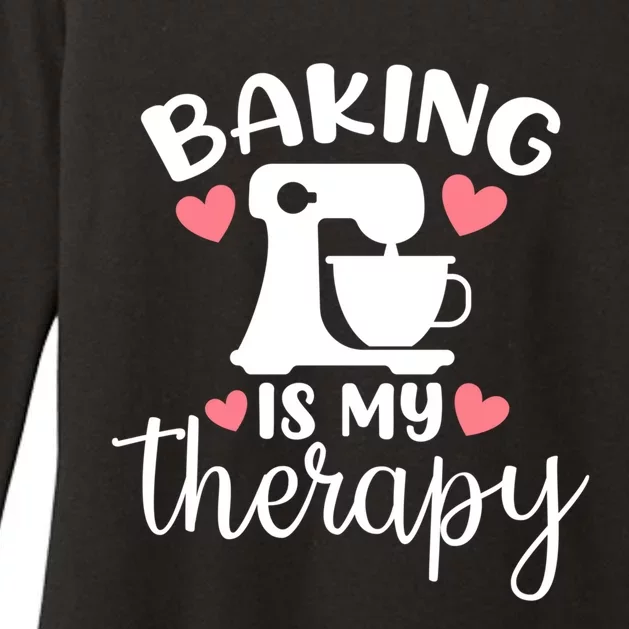 Baking Is My Therapy Funny Baker Lover Funny Gift Womens CVC Long Sleeve Shirt