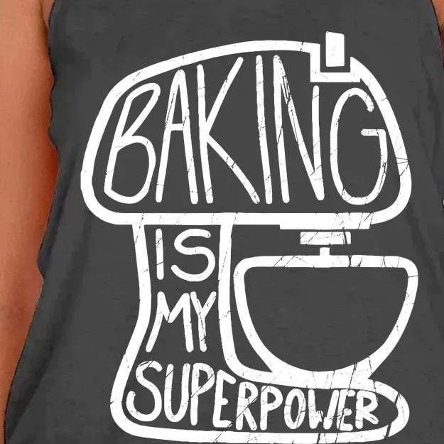 Baking Is My Superpower, Funny Baker Women's Knotted Racerback Tank