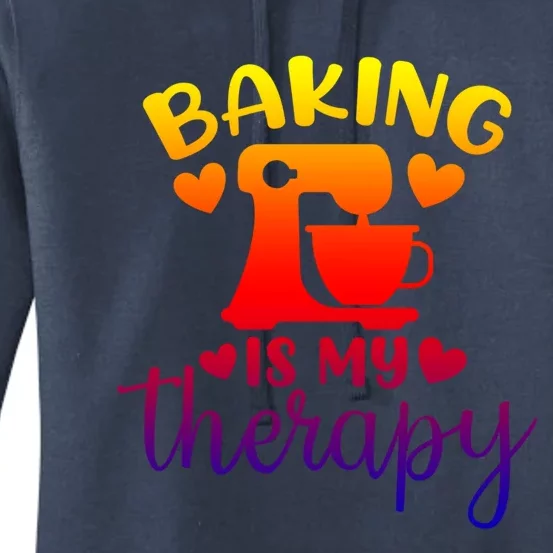 Baking Is My Therapy Funny Baker Lover Cute Gift Women's Pullover Hoodie