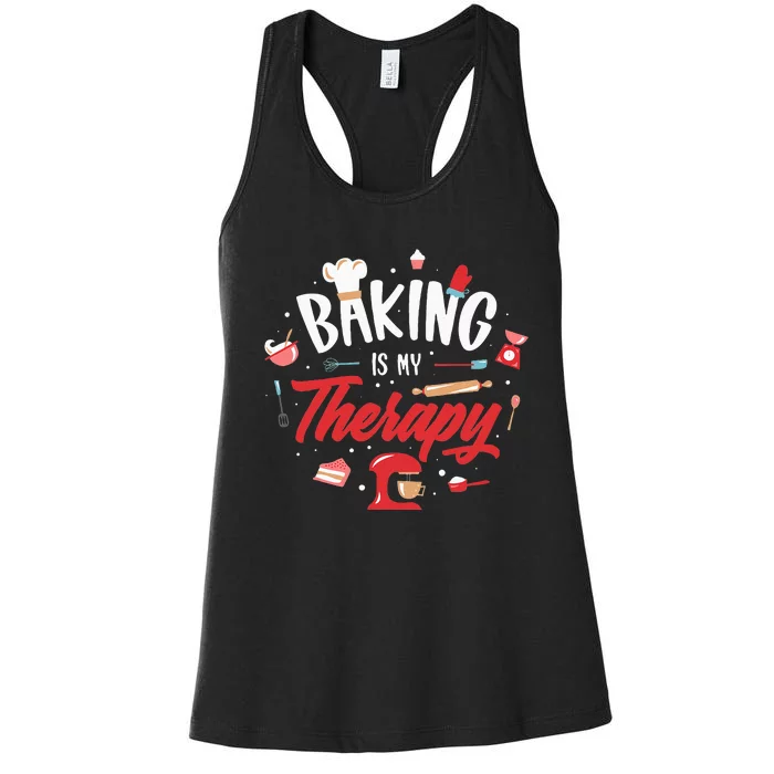 Baking Is My Therapy Women's Racerback Tank