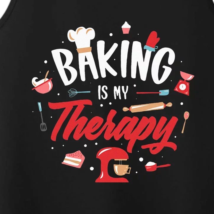 Baking Is My Therapy Performance Tank