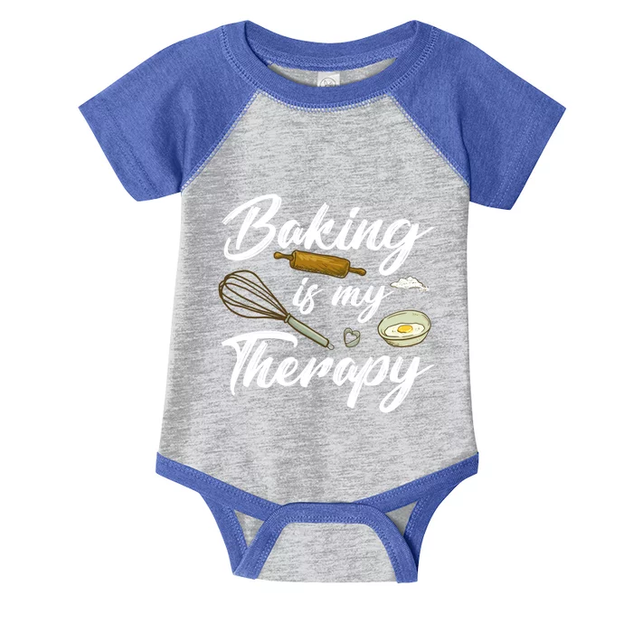 Baking Is My Therapy Baker Cool Gift Infant Baby Jersey Bodysuit