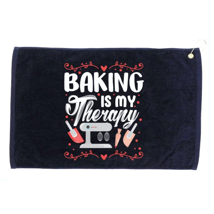 Baking Is My Therapy Funny Baker Pastry Chef Gift Grommeted Golf Towel