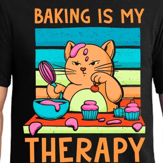 Baking Is My Therapy Bakers Funny Baking Lovers Bakery Owner Gift Pajama Set