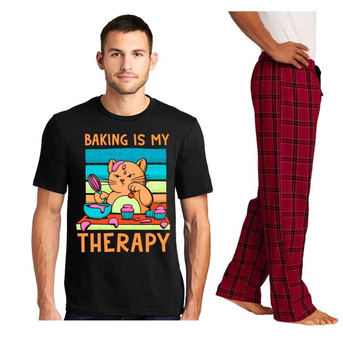 Baking Is My Therapy Bakers Funny Baking Lovers Bakery Owner Gift Pajama Set