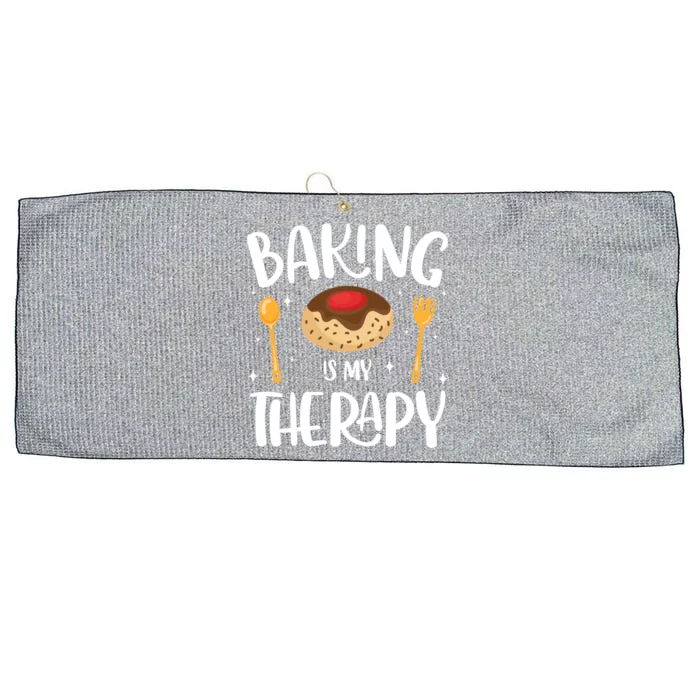 Baking Is My Therapy Funny Baker Gift Large Microfiber Waffle Golf Towel