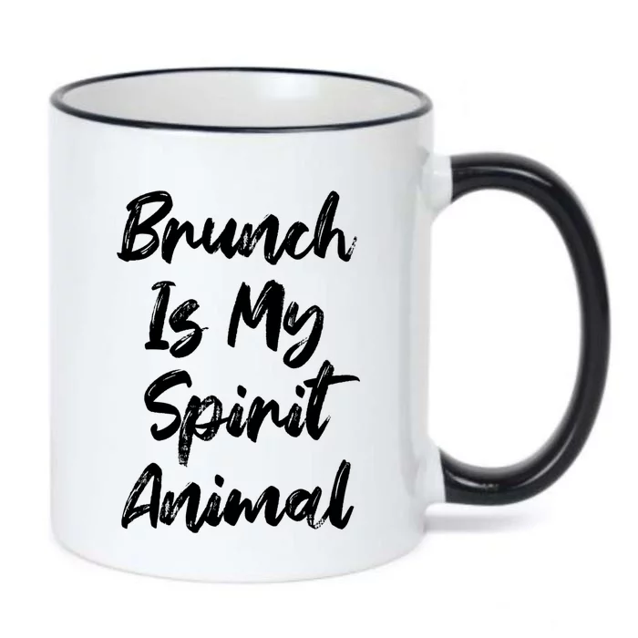 Brunch Is My Spirit Animal Funny Breakfast Lunch Parody Joke Gift Black Color Changing Mug