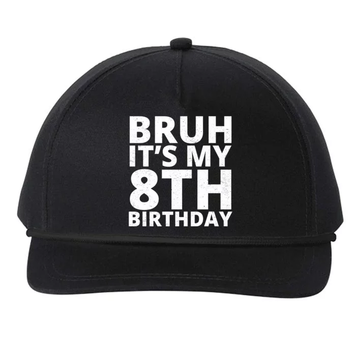 Bruh ItS My 8th Birthday Vintage Party Snapback Five-Panel Rope Hat