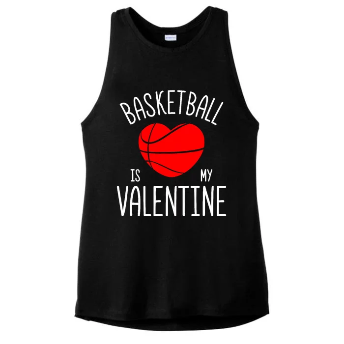 Basketball is My Valentine Ladies Tri-Blend Wicking Tank