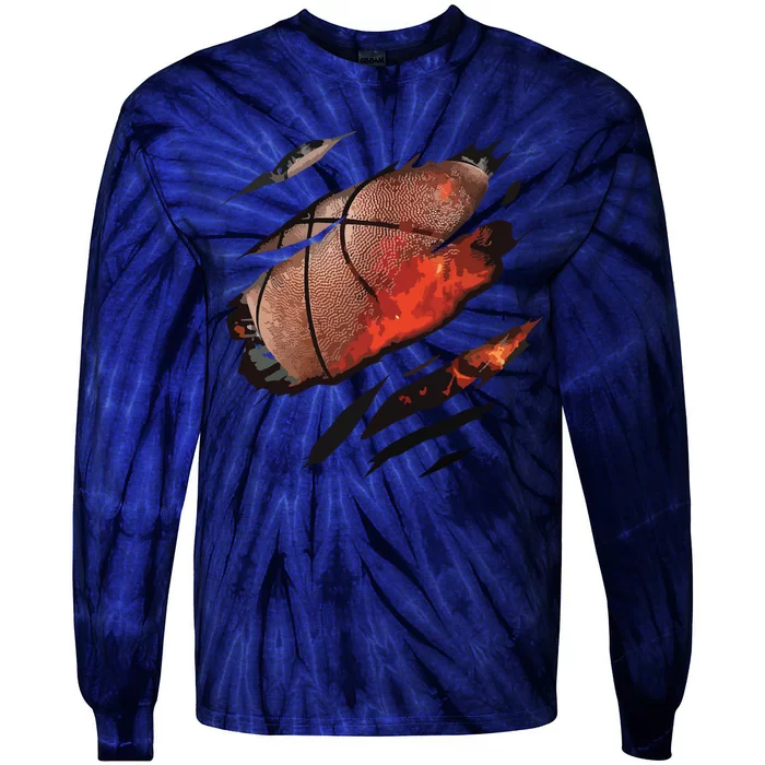 Basketball In Me Design, Basketball Tie-Dye Long Sleeve Shirt