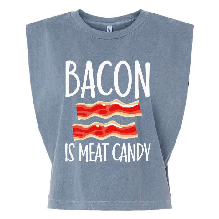 Bacon Is Meat Candy Gift Pig Costume BBQ Lover Grilling Pork Garment-Dyed Women's Muscle Tee