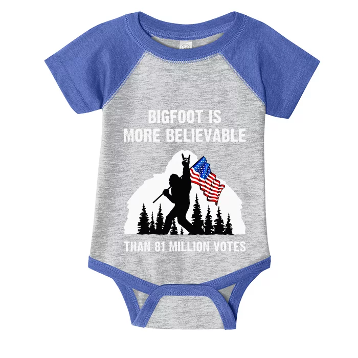 Bigfoot Is More Believable Than 81 Million Votes Infant Baby Jersey Bodysuit