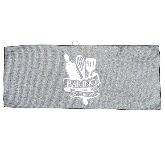 Baking Is My Therapy Funny Baking Gift Funny Gift Large Microfiber Waffle Golf Towel