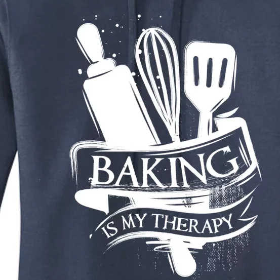 Baking Is My Therapy Funny Baking Gift Funny Gift Women's Pullover Hoodie