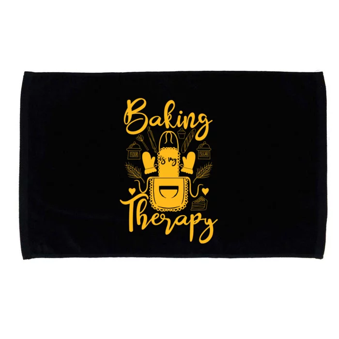 Baking Is My Therapy Baking Is My Love Language Gift Bakeaholic Gift Microfiber Hand Towel