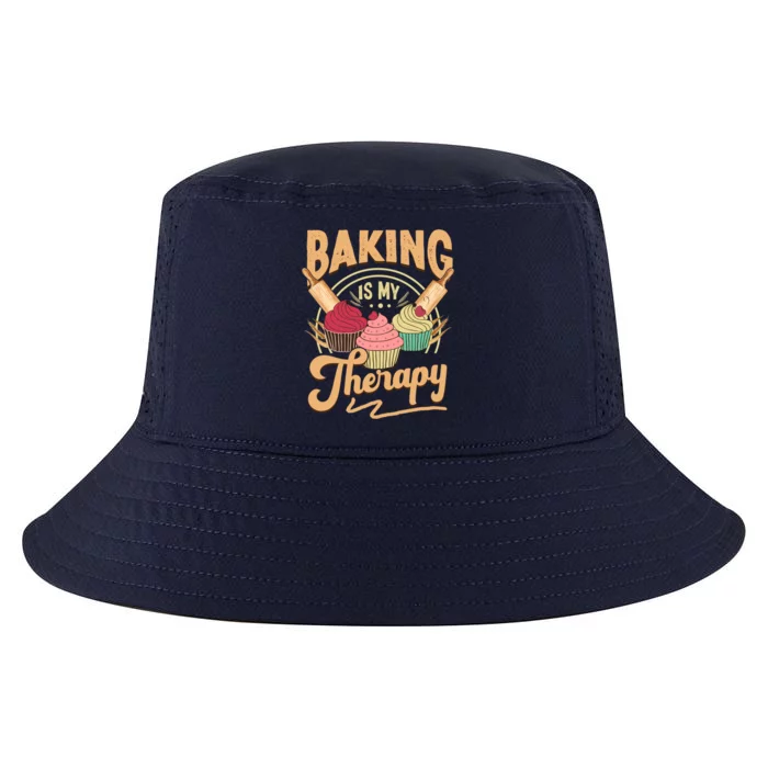 Baking Is My Therapy Funny Cake Bakers Pastry Chef Cupcakes Cool Gift Cool Comfort Performance Bucket Hat