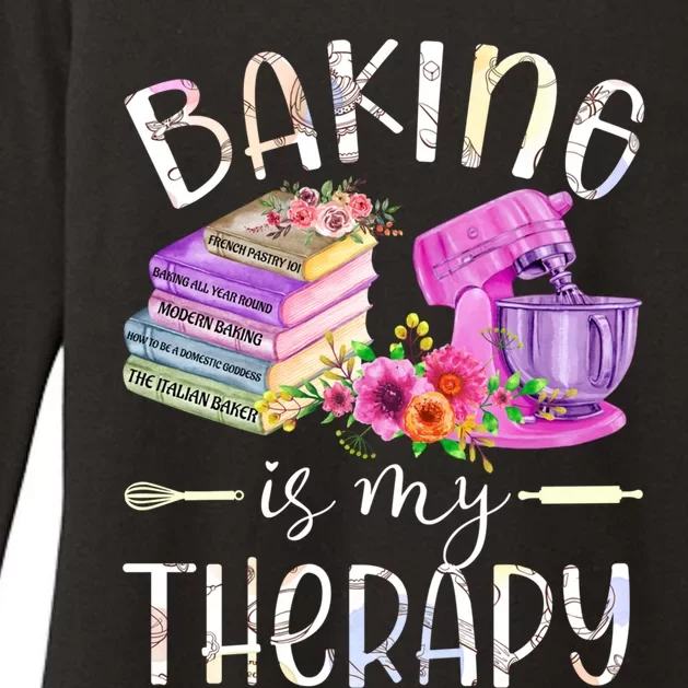 Baking Is My Therapy Baking Lover Baking Book Gift Womens CVC Long Sleeve Shirt