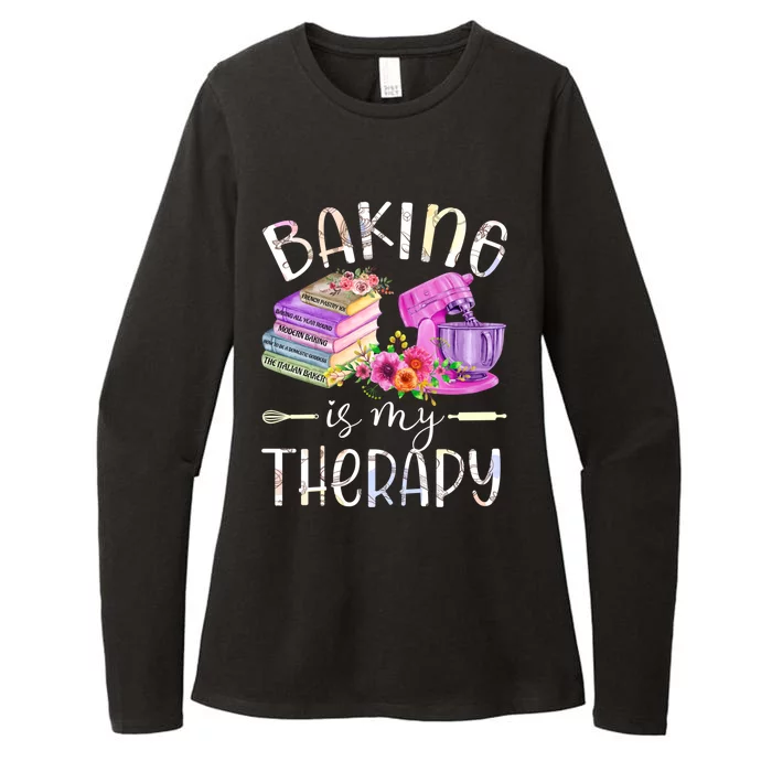 Baking Is My Therapy Baking Lover Baking Book Gift Womens CVC Long Sleeve Shirt