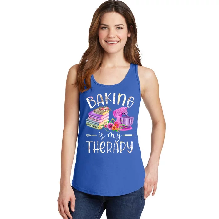 Baking Is My Therapy Baking Lover Baking Book Gift Ladies Essential Tank