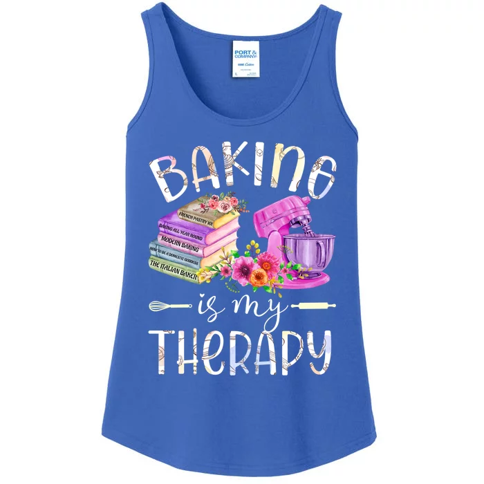 Baking Is My Therapy Baking Lover Baking Book Gift Ladies Essential Tank