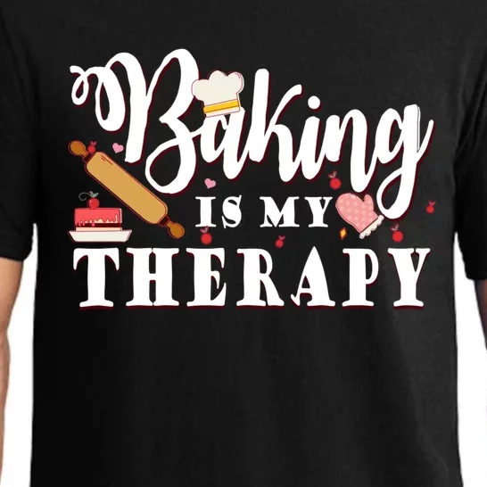 Baking Is My Therapy Funny Cake Bakers Pastry Chef Cupcakes Gift Pajama Set