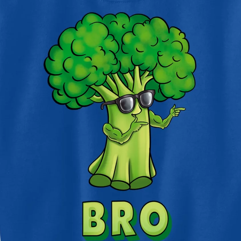 Broccoli Is My Bro Fitness Veggie Power Vegan Bro Gift Kids Sweatshirt