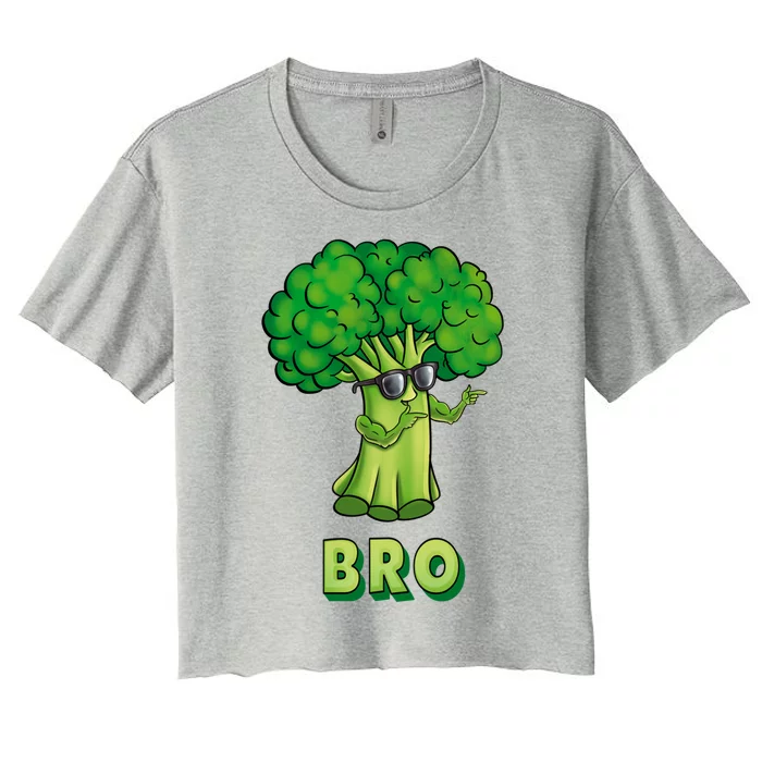 Broccoli Is My Bro Fitness Veggie Power Vegan Bro Gift Women's Crop Top Tee