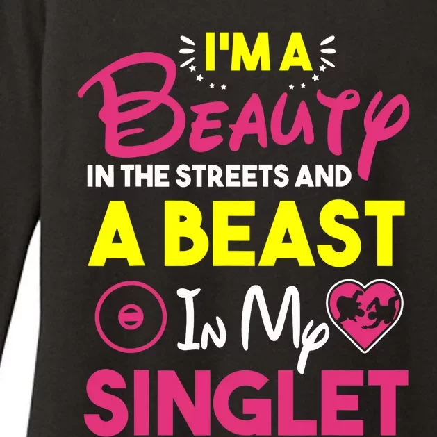 Beast In My Singlet Funny Wrestling Womens CVC Long Sleeve Shirt