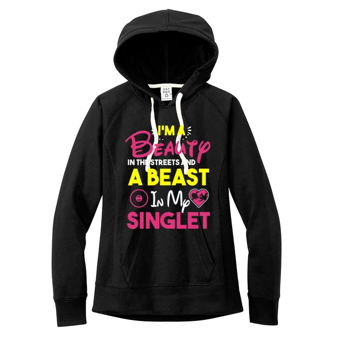 Beast In My Singlet Funny Wrestling Women's Fleece Hoodie