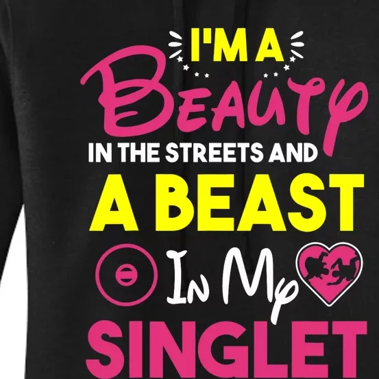 Beast In My Singlet Funny Wrestling Women's Pullover Hoodie