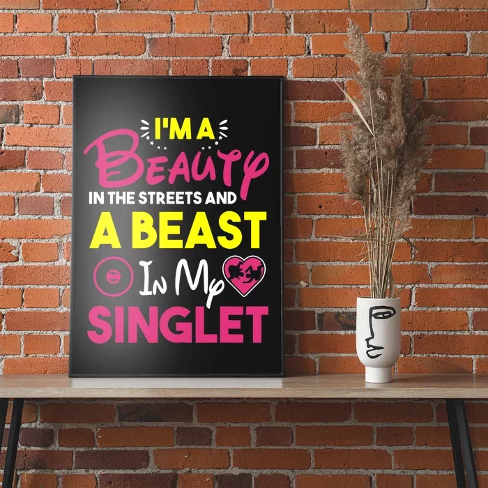 Beast In My Singlet Funny Wrestling Poster