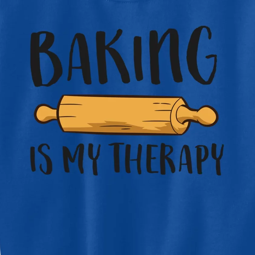 Baking Is My Therapy Funny Cookie Baking Baker Gift Kids Sweatshirt